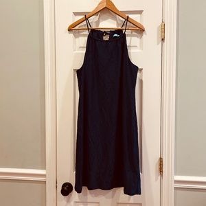 Navy Blue J. McLaughlin Catalina Cloth Maria Halter Dress - L